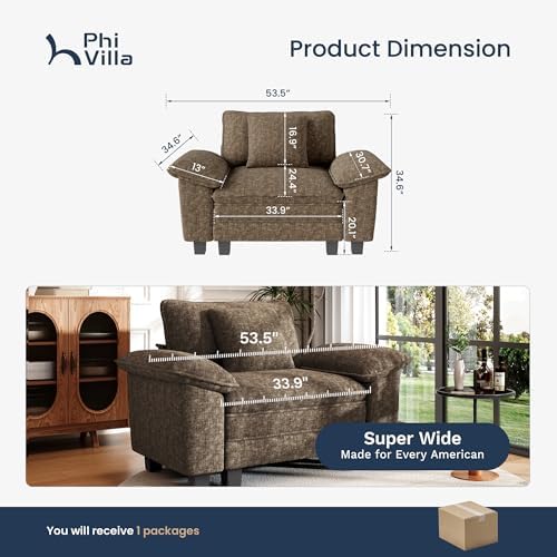 PHI VILLA 53.5 Inches Oversized Single Seat Accent Sofa Chair Couch