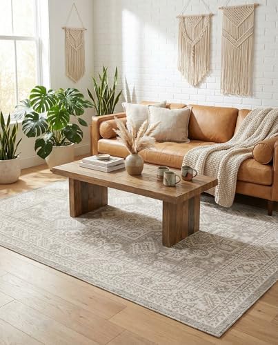 Rugs.com - Outdoor Aztec Rug – 6' 1 x 9' Light Gray Indoor/Outdoor Ru...