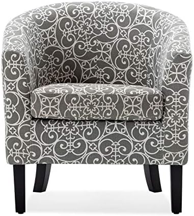 BELLEZE Accent Barrel Chair, Linen Round Chair Club Tub Sofa Corner Chair wit...