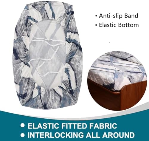 KRFOONN RV Dinette Cushion Covers Stretch Camper Cushions Cover Replacement C...