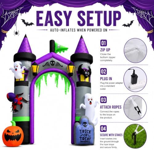 12.5 FT Inflatable Halloween Decorations, Huge Blow Up Halloween Archway