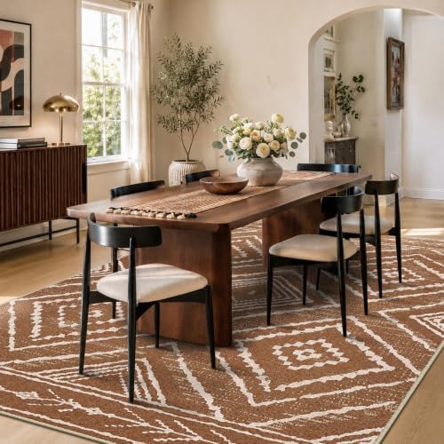 BESTSWEETIE Area Rug 9x12 Machine Washable Non-Slip Low Pile Print Pattern We...
