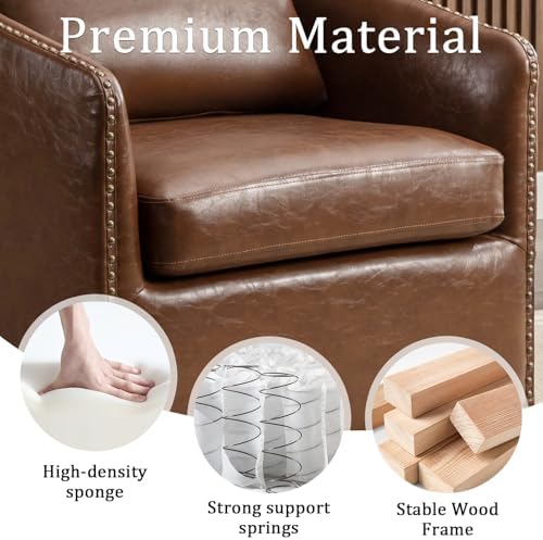 HAOMARKETS 360 Degree Swivel Accent Chair Set of 4 with Plump Back Pillow, Wa...