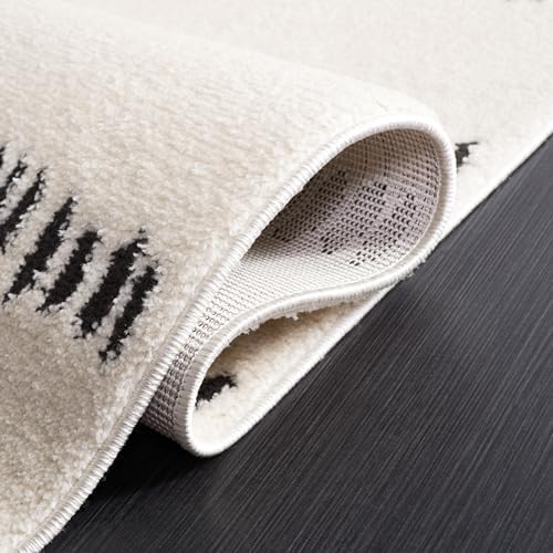 SAFAVIEH Melody Collection Area Rug - 9' x 12', Ivory & Black, Mo...