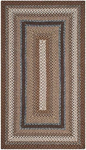 SAFAVIEH Braided Indoor/Outdoor Washable Area Rug 4'x6', Brown BRD313A