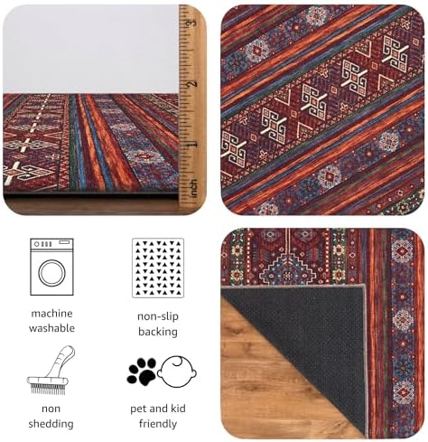 Keen Home Design 10x14 Rug - Machine Washable Area Rug with Non-Slip Backing,...