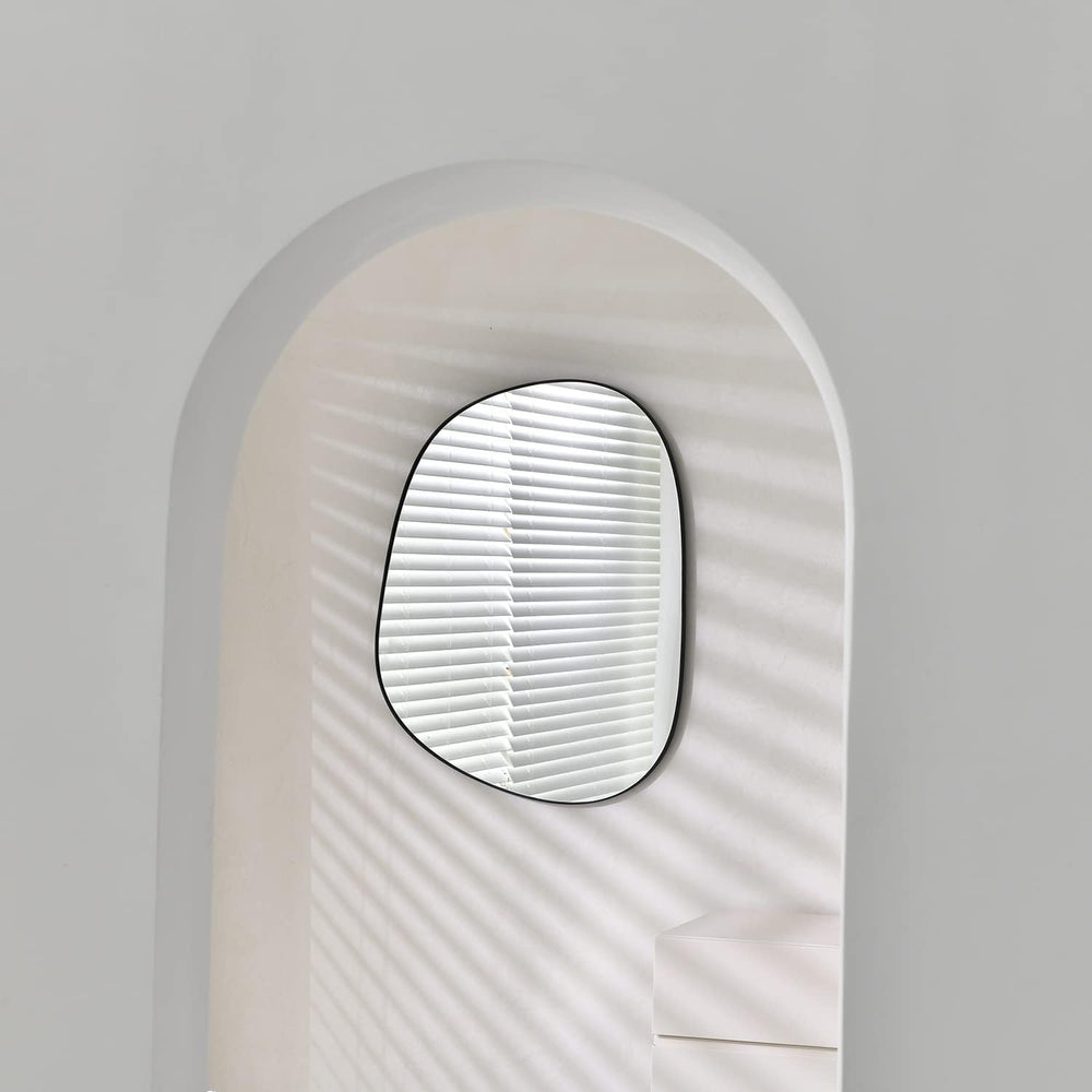 ELEHUME Asymmetrical Wall Mirror for Decor 17.5"*22.5", Modern Blac...