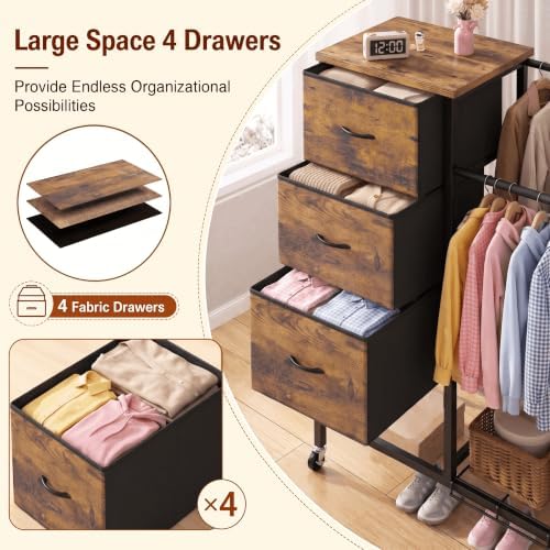 Romorgniz Tall Dresser with Hanging Rack & Extra Deep Storage,47.28"...