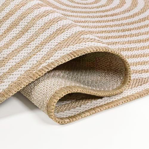 JONATHAN Y Geometric Arch Stripe Indoor Outdoor Area Rug 9X12 Cream/Natural, ...