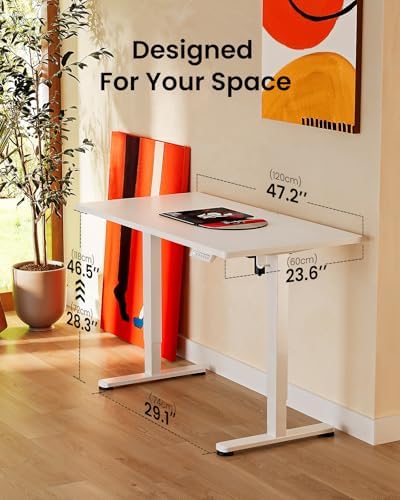 ErGear Height Adjustable Electric Standing Desk, 48 x 24 Inches Sit Stand up ...