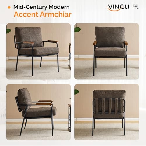 VINGLI Mid-Century Modern Accent Armchiars Set of 2 for Small Space, Small Co...
