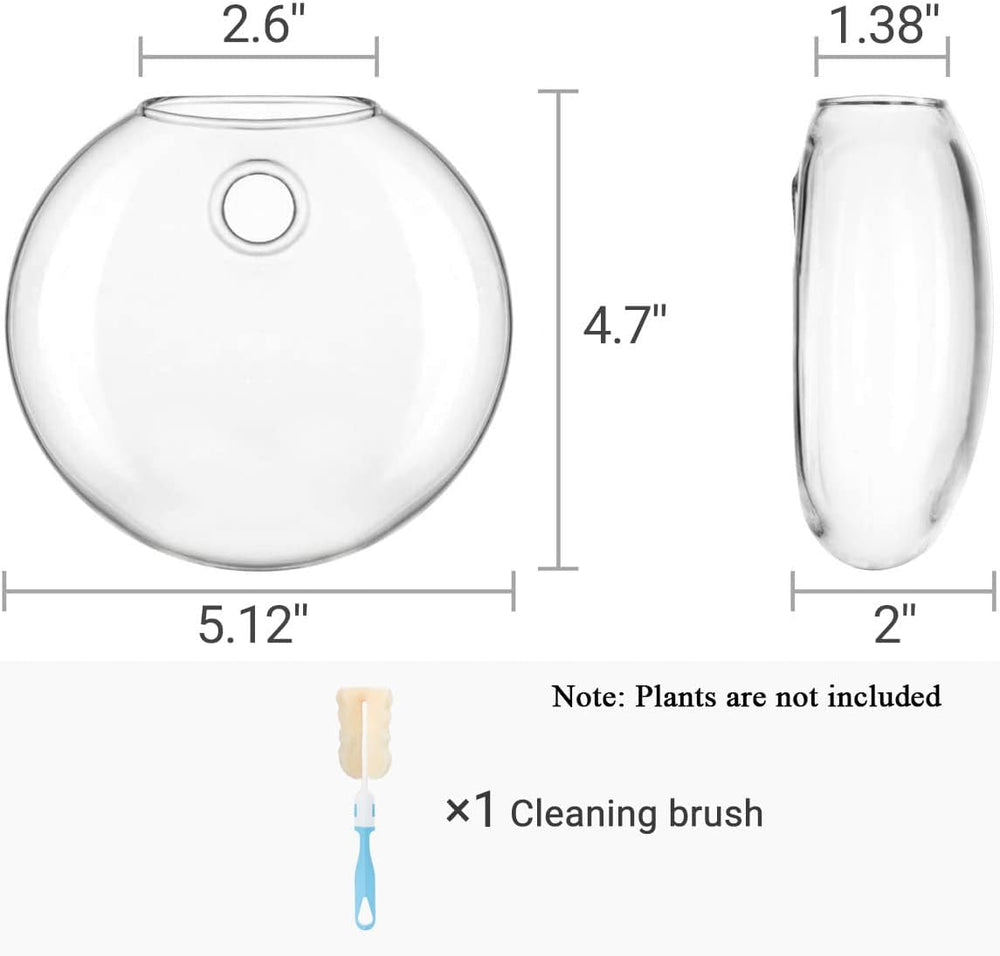 Mkono Wall Propagation Planters, 6 Pack Oblate Hanging Plant Holder Vase