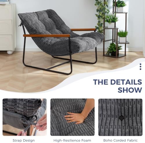 MAXYOYO Modern Accent Chair, Tufted Living Room Chair with Metal Frame
