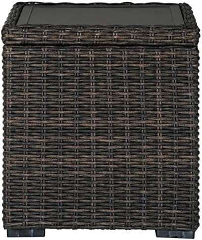 Signature Design by Ashley Grasson Lane Outdoor Rattan Square End Table with ...