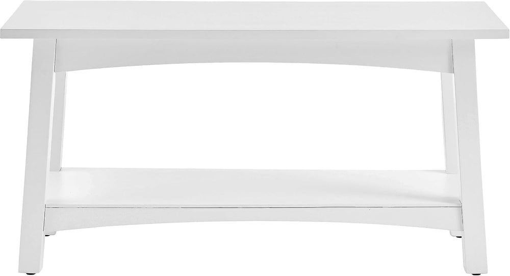 Alaterre Furniture Craftsbury Entryway Bench with Storage Shelf, White, 36”