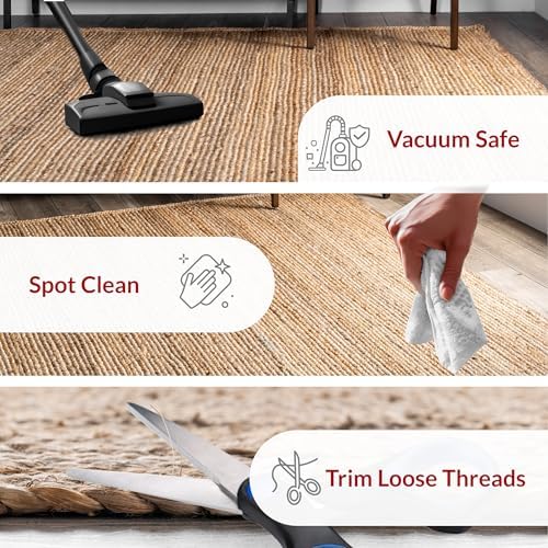 nuLOOM Rigo Natural Solid Flatweave Area Rug, 5' x 8'