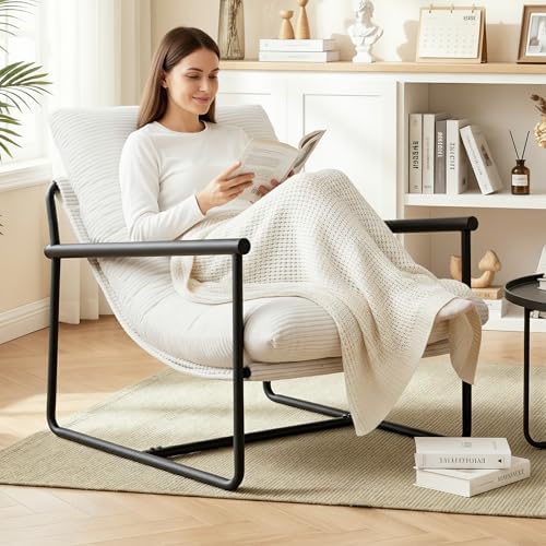 Modern Accent Chair for Living Room,Arm Chair with Metal Frame,Upholstered Ar...
