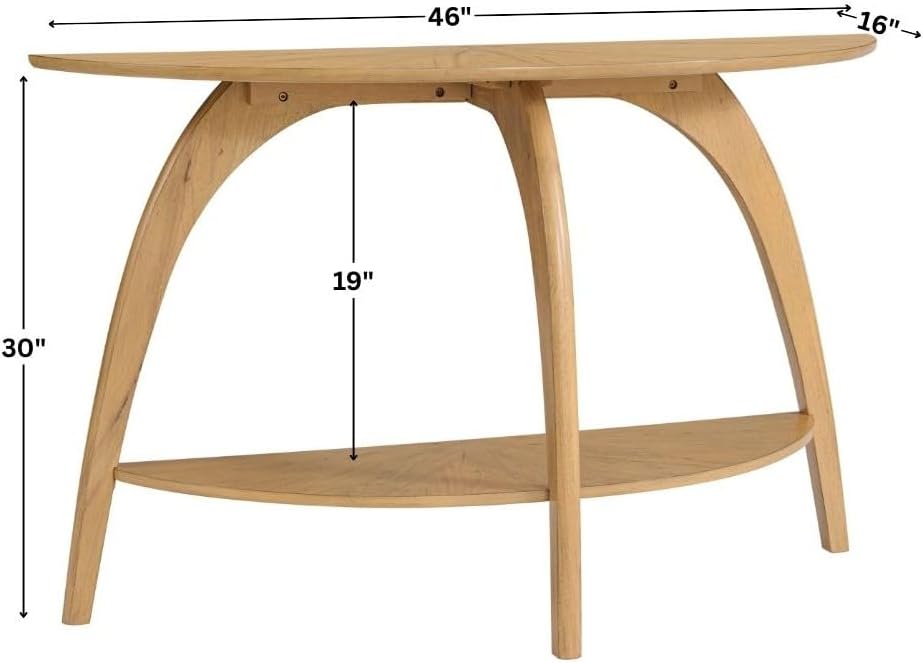 Martin Svensson Home LAX Mid Century Wood Sofa Console Table, Blonde