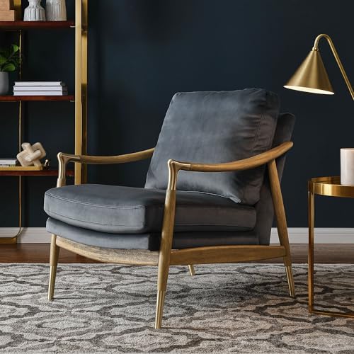 Modway Langford Stain-Resistant Performance Velvet Armchair – Mid Century Mod...