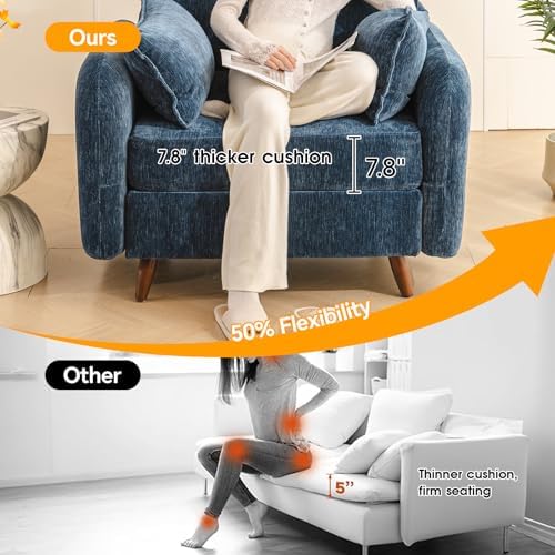 Rexulqo Oversized Accent Chair with Ottoman,All Seats Storage,Comfy Big Armch...