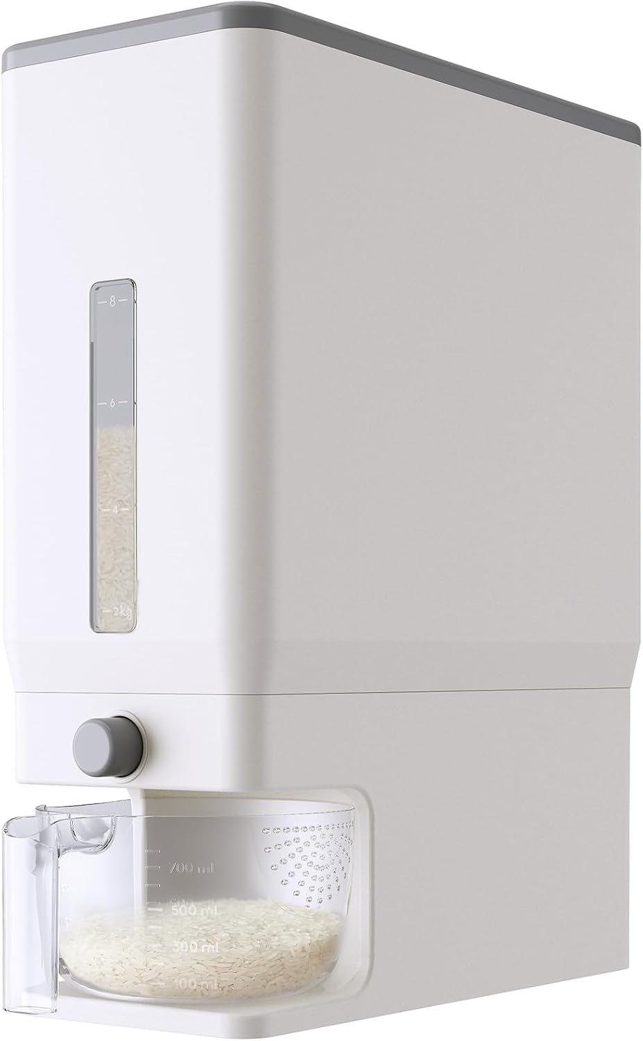 Lifewit Rice Container 27 Lbs, One-Press Dispenser with Measuring Cup