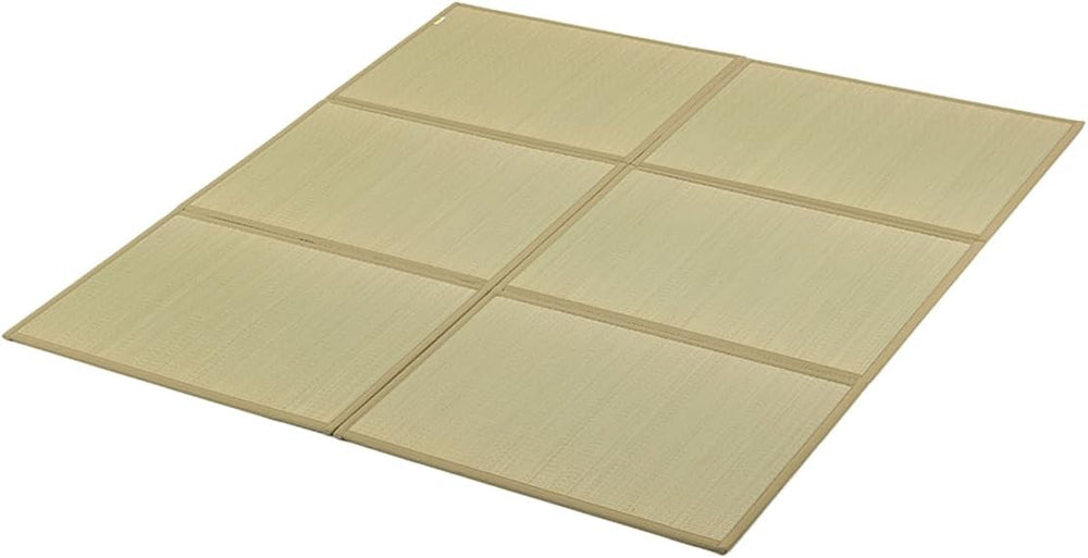 FULI Japanese Tatami Mattress, Foldable Igusa Rush Grass, Natural, Queen
