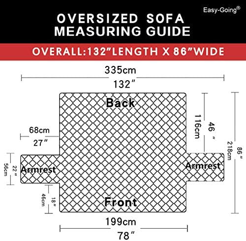 Easy-Going Reversible Couch Cover, 3 Cushion Sofa, X-Large, Gray/Light Gray
