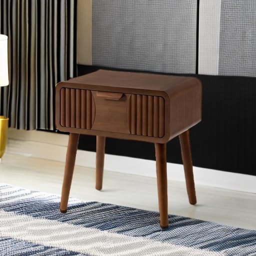 COSIEST Mid Century Modern Nightstand, MCM Vintage Bedside Table with Storage...