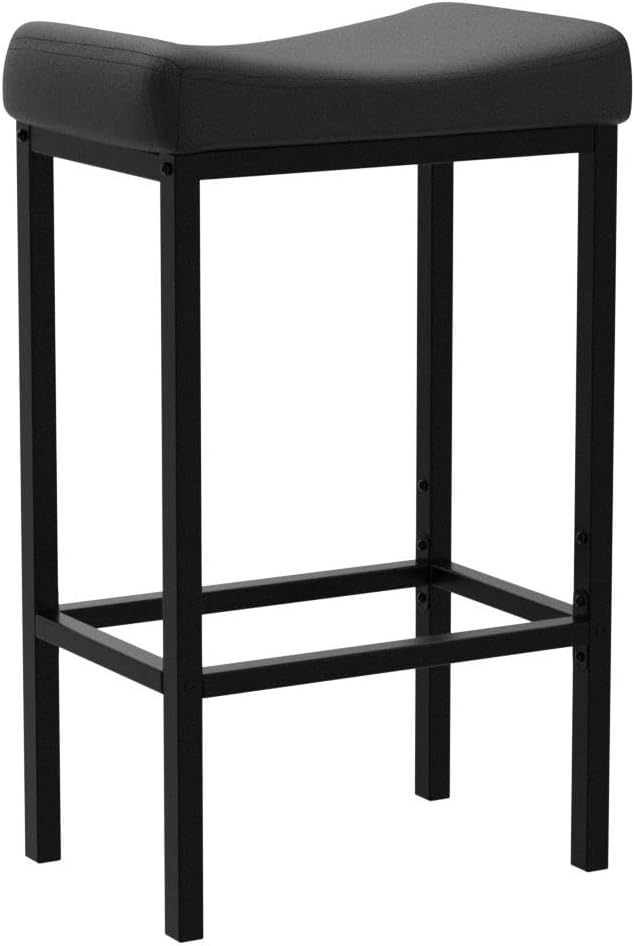 HOOBRO Bar Stools, Set of 2 Bar Chairs, Counter Height Stools, Saddle Barstoo...