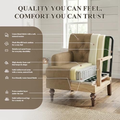 MALOL Modern Accent Chairs Set of 2 for Living Room, Comfy Bedroom Reading Ar...