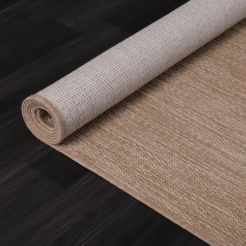 Washable Indoor Outdoor Rug 5x7 Weather Resistant Area Rugs Modern Solid Jute...