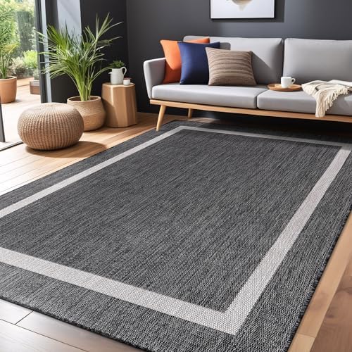 Luul Home Bordered Outdoor Rug 5x7 Washable Outside Carpet for Indoor Patio P...