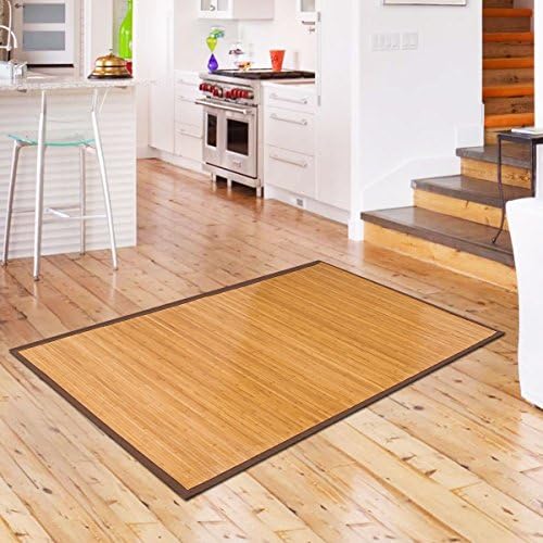 5' X 8' Floor Carpet, Bamboo Area Rug Floor Carpet Natural Bamboo Non...
