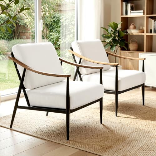 RNKSFX Modern Accent Chair for Living Room Bedroom Mid Century Arm Chair Upho...