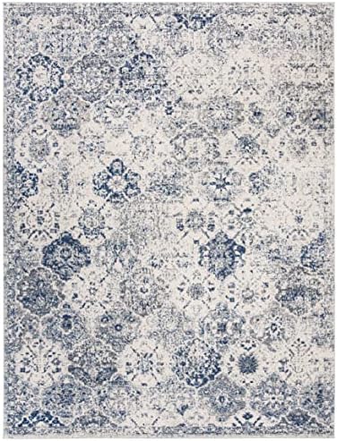 SAFAVIEH Madison Area Rug 8'x10', Transitional White & Royal Blue...