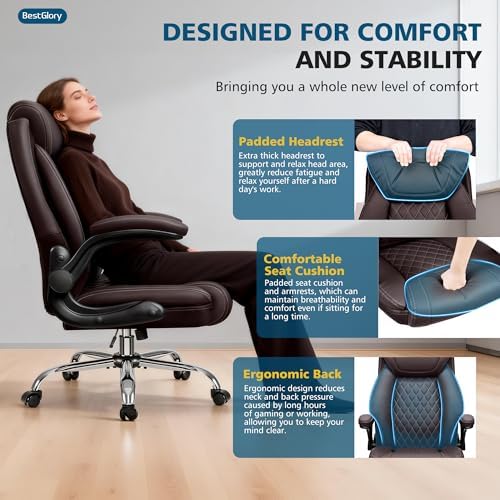Office Chair, Ergonomic High Back Home Office Desk Chair, Big and Tall Breath...