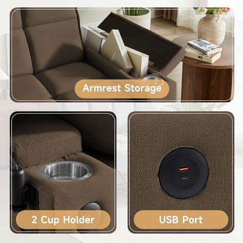 hansones 66" Multi-Functional Pull-Out Sofa Bed with Hidden Side Table, ...