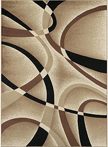 Luxe Weavers Geometric Abstract Area Rug Beige 6x9