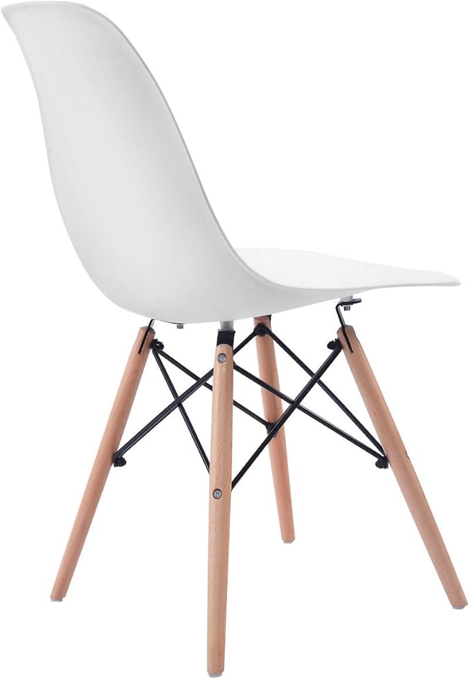 COSTWAY Dinning Chair Set of 4, Mid Century Modern Eiffel DSW Style Shell Mol...