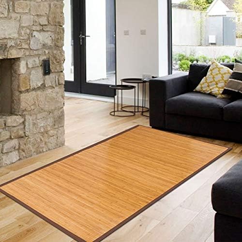 5' X 8' Floor Carpet, Bamboo Area Rug Floor Carpet Natural Bamboo Non...