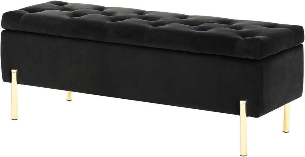 Velvet Storage Bench Ottoman,Versatile Seating with Hidden Storage,End of Bed...