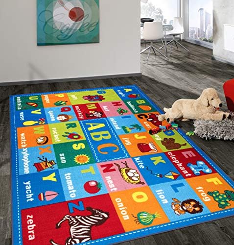 Rugshop Alphabet Symbols Non-Skid Kids Learning Area Rug Multi 3'3" ...