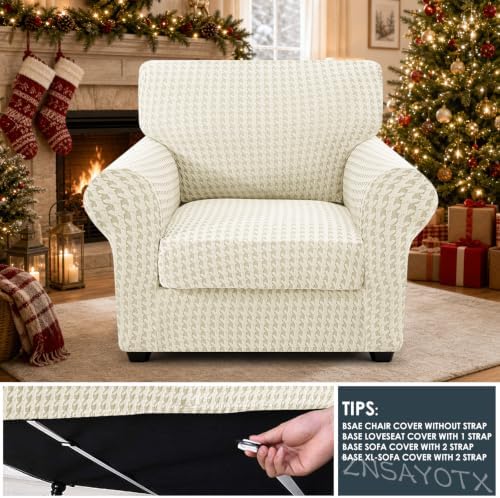 ZNSAYOTX 2 Piece Stretch Chair Slipcovers with Arms (34"-44") New-H...