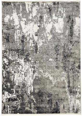 LUXE WEAVERS Abstract Fringed Area Rug Gray 5x7