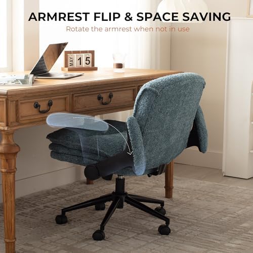 Dowinx Criss Cross Chair with Adjustable Flip-up Arms and Wheels, Comfort Erg...