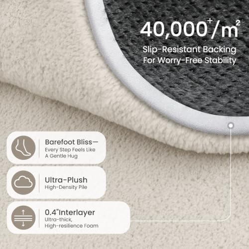 Sour Lemon 8x10 Area Rugs for Living Room Bedroom, Large Carpet White Rug