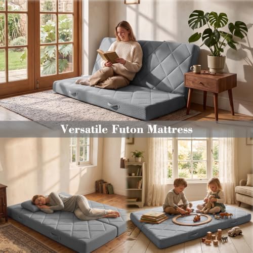 6" Full Size Futon Mattress Replacement with Handles,71X52X6