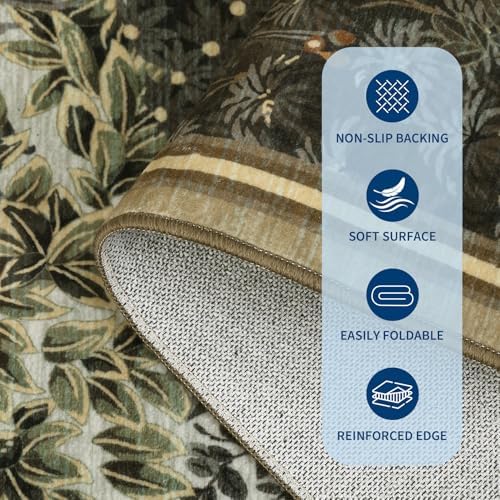 GarveeHome Forest Rug 5x7 Washable Area Rugs for Living Room, Brown Green