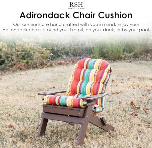RSH DECOR: Tufted Adirondack Chair Cushion | 42.5” x 21” | All-Weather Spun F...
