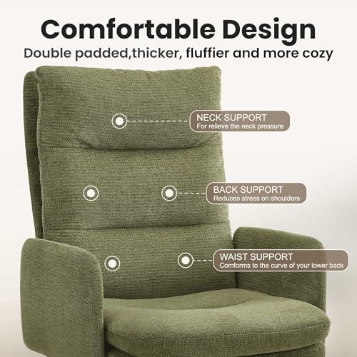 IWMH High Back Home Office Chair,Comfy Desk Chair with Armrests Green